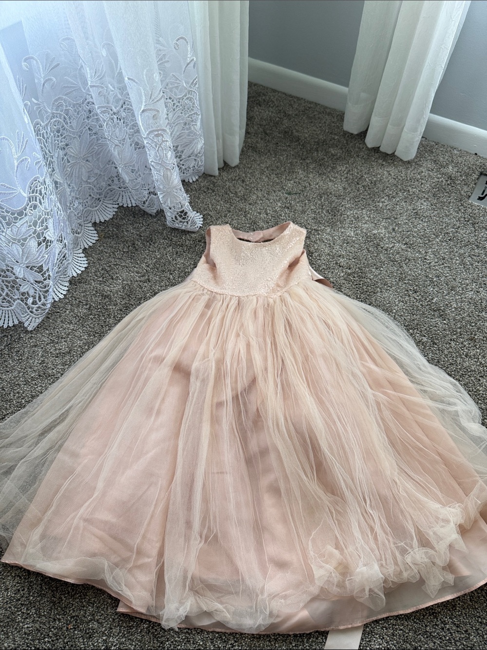 Sparkle Bodice Blush Pink Tulle Formal Dress for Girls